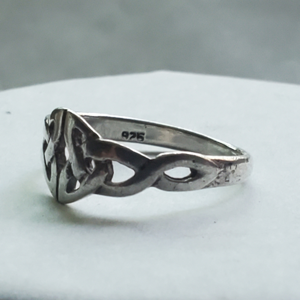 925 Sterling Silver Double Celtic Trinity Knot Ri… - image 6